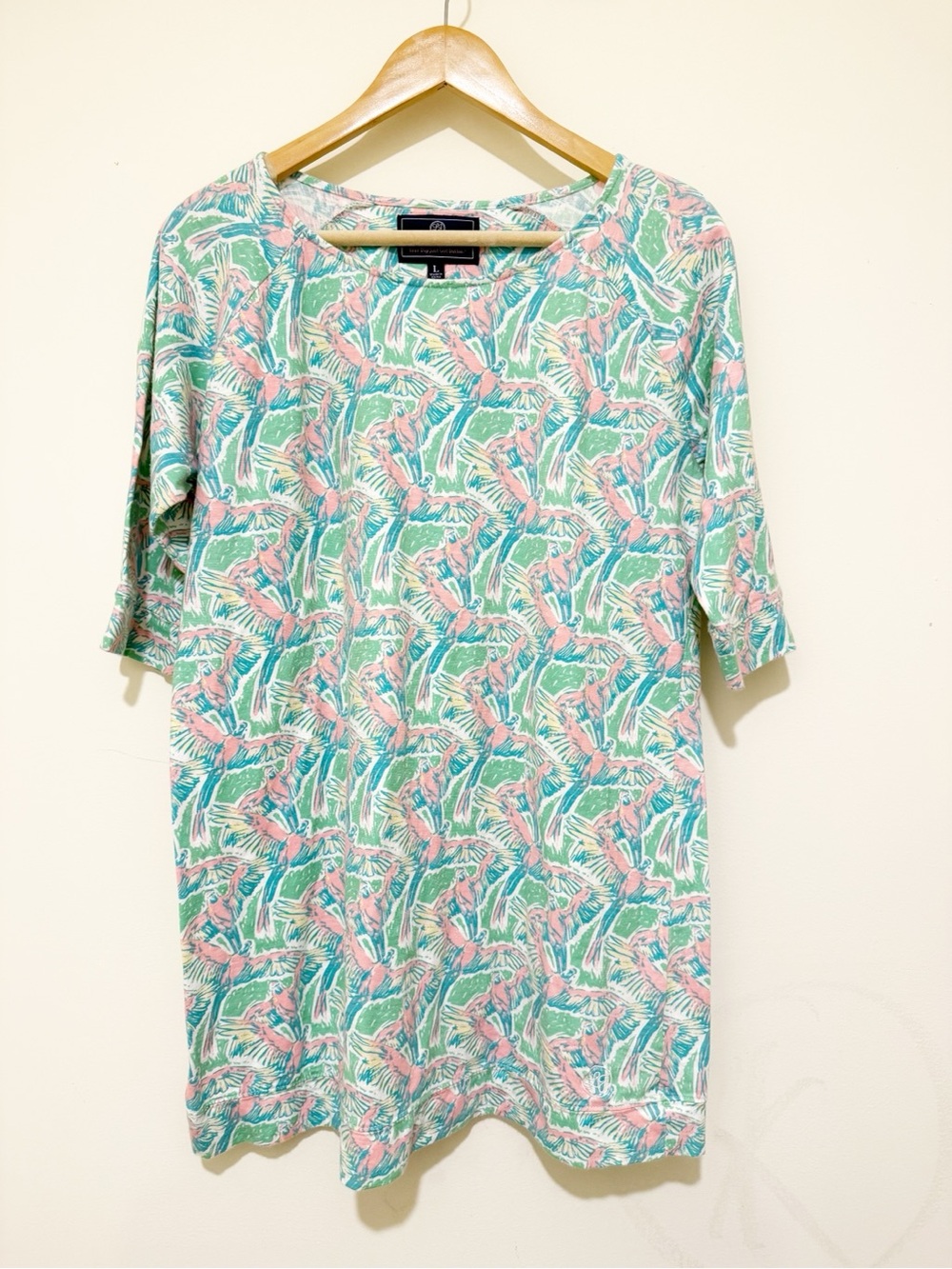 Lauren James Green and Pink Tropical Mini Dress